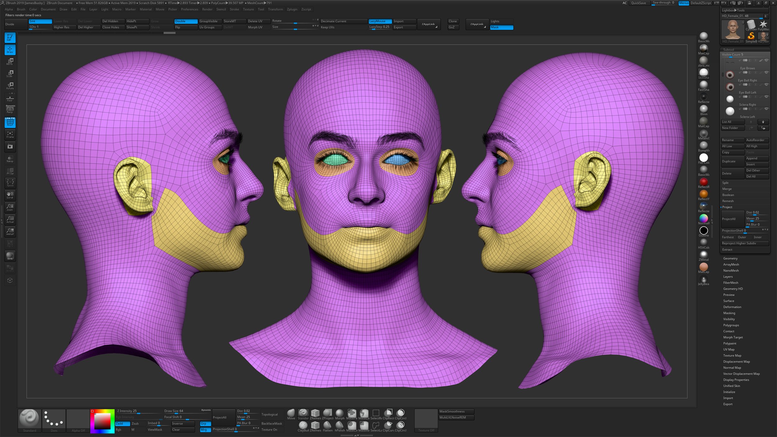 HD Female Head Model 01